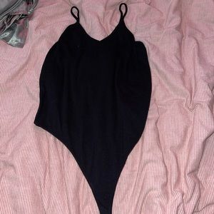 Black v neck bodysuit
